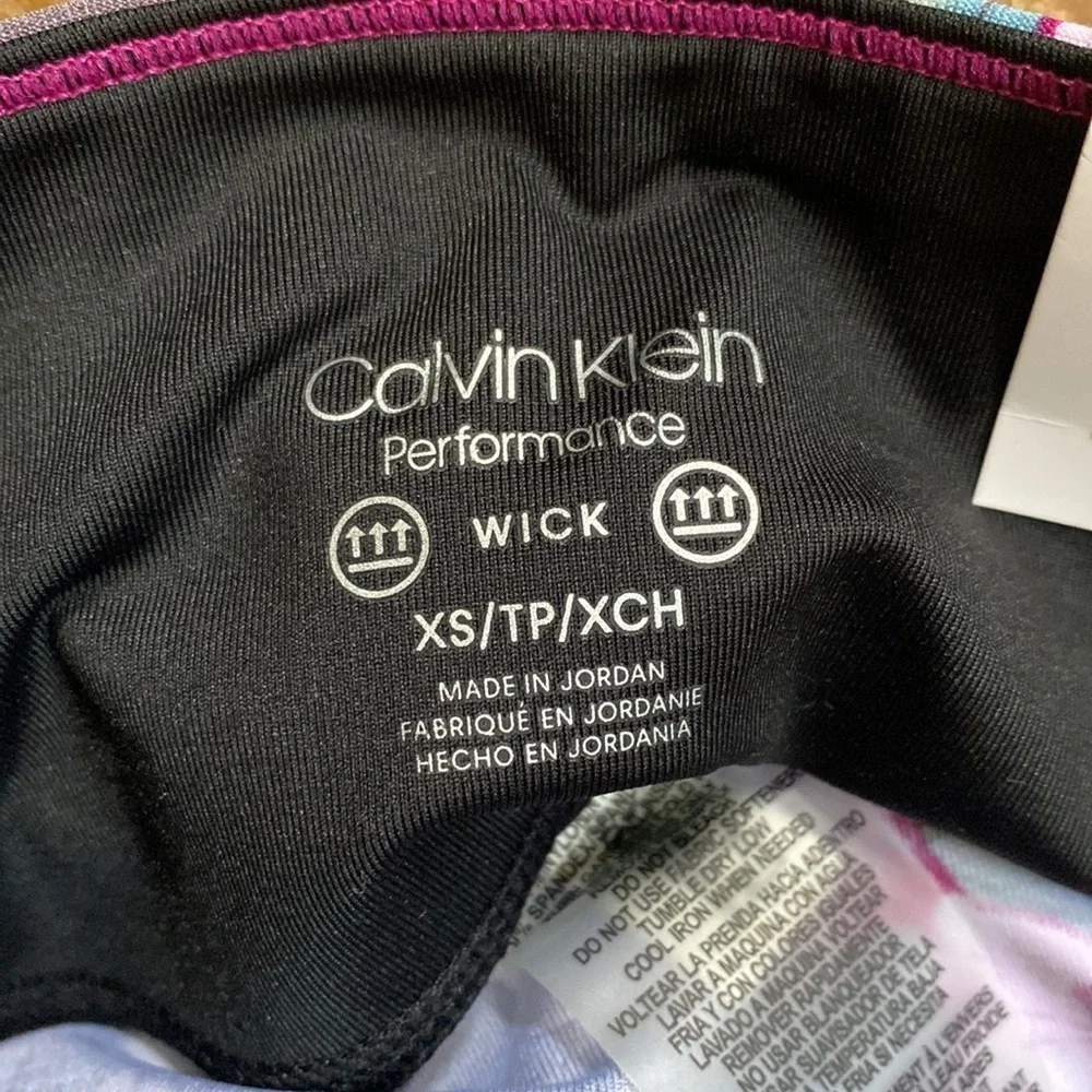 CALVIN Klein Performance tropical floral mid calf High Waist crop tight Leggings